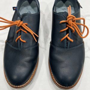 ANHU Navy Blue Leather Oxford